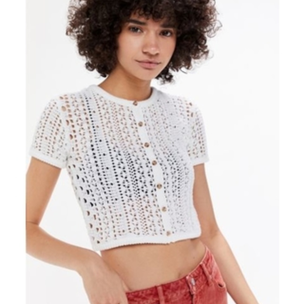 Urban Outfitters Button-front cropped sweater